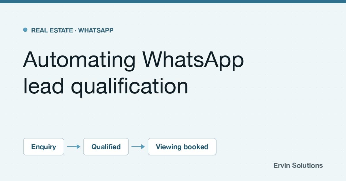 How to Automate WhatsApp Lead Qualification for a Real Estate Agency